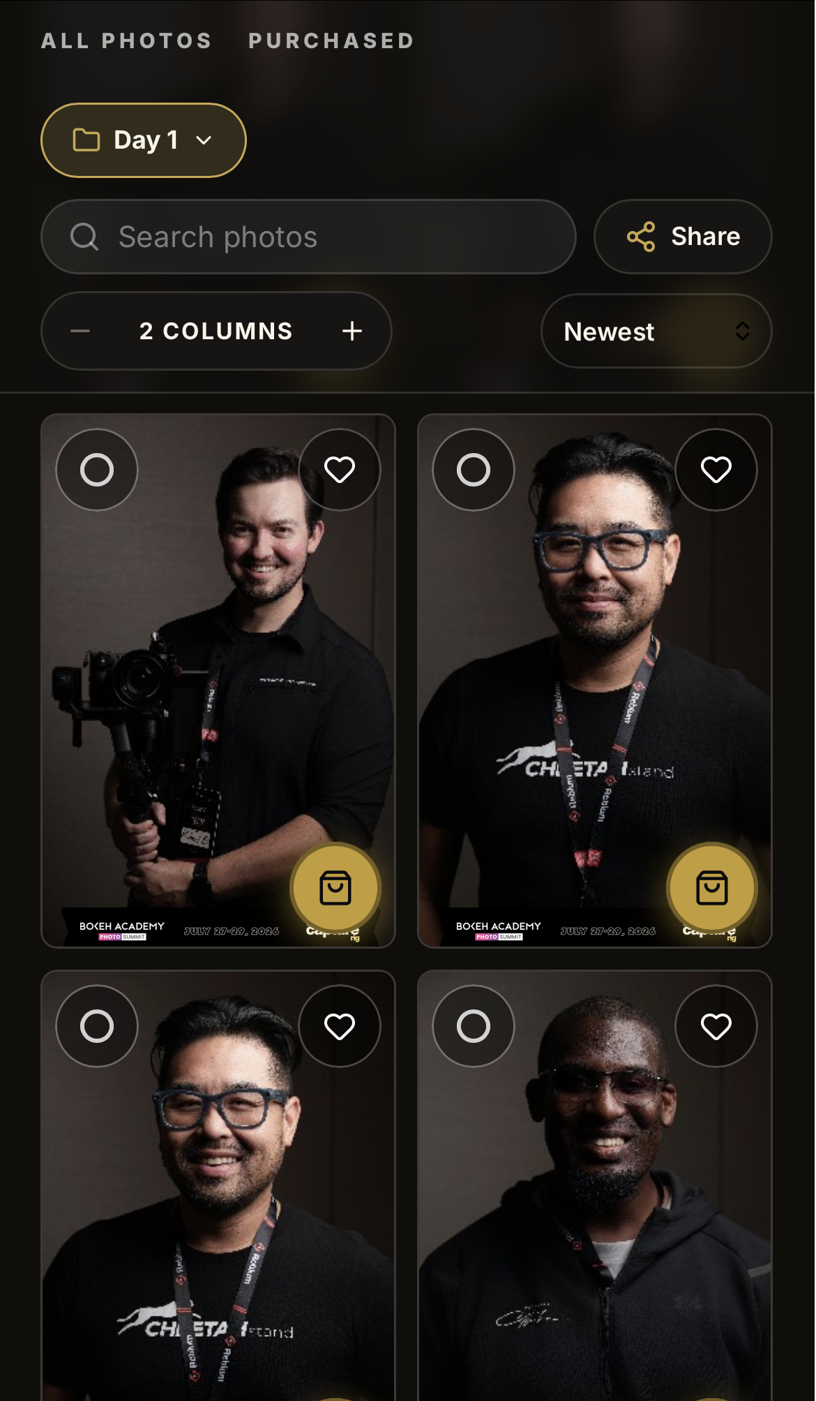 Client gallery on a phone