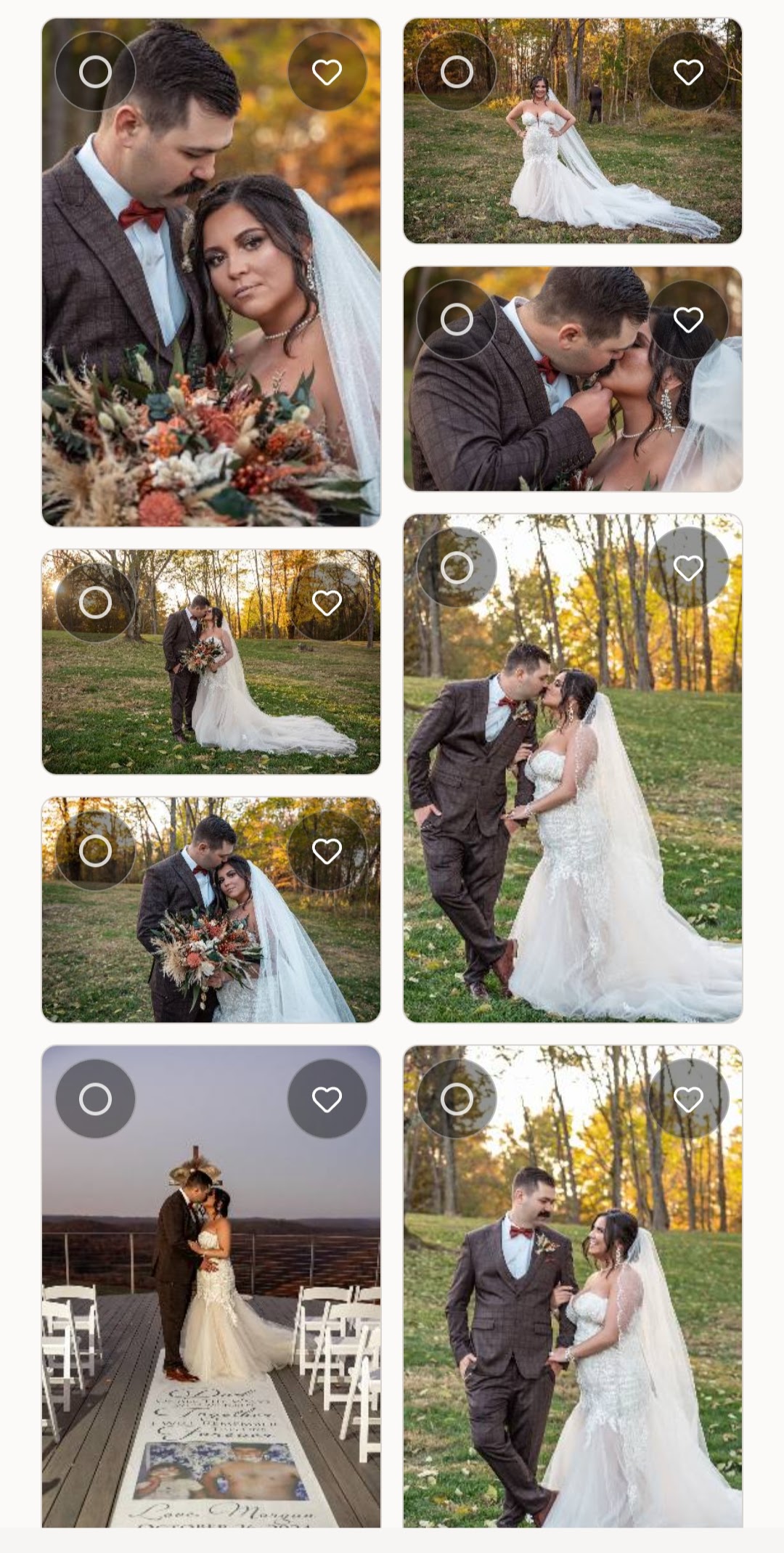 Wedding gallery on a phone