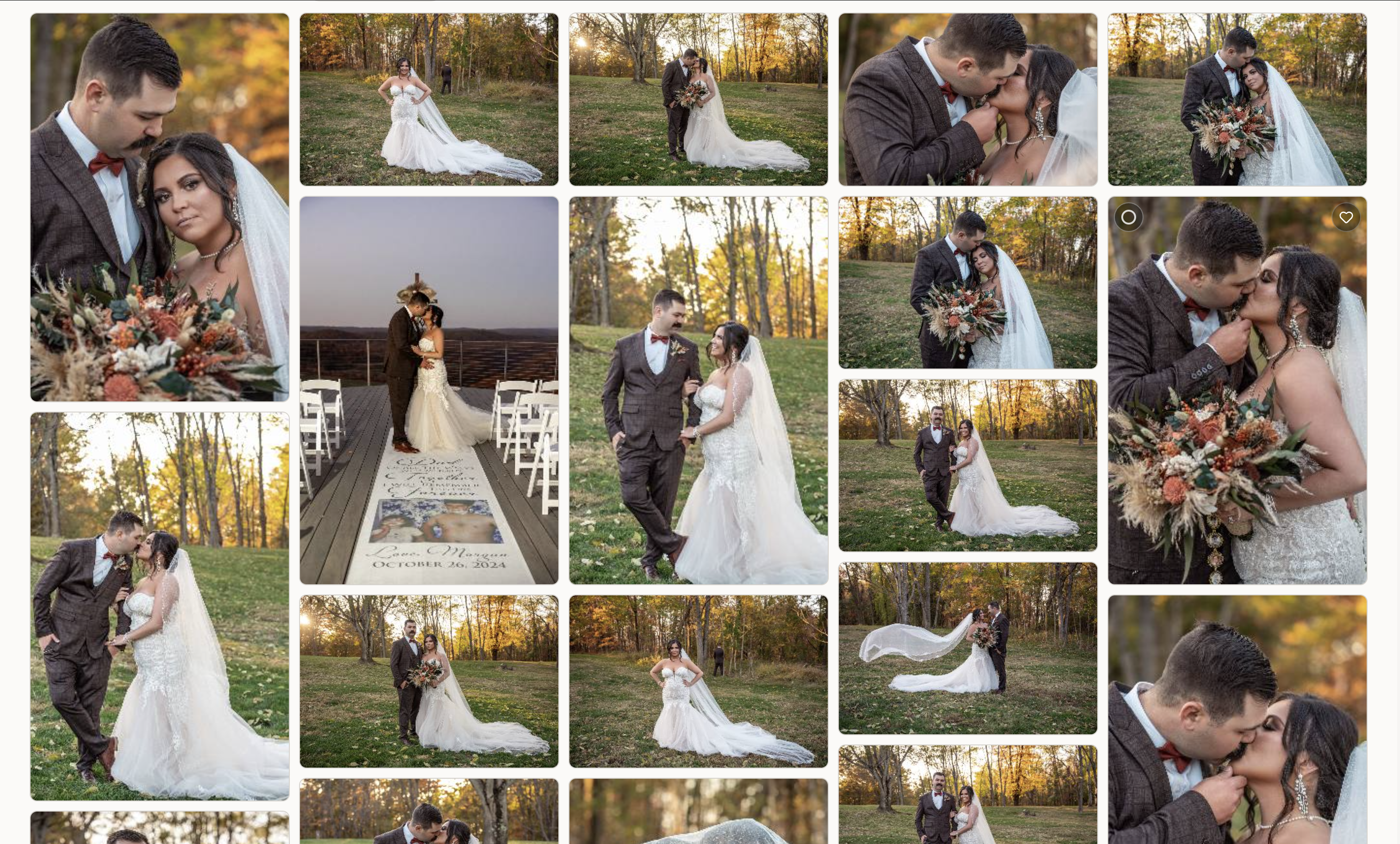 Wedding gallery on a tablet