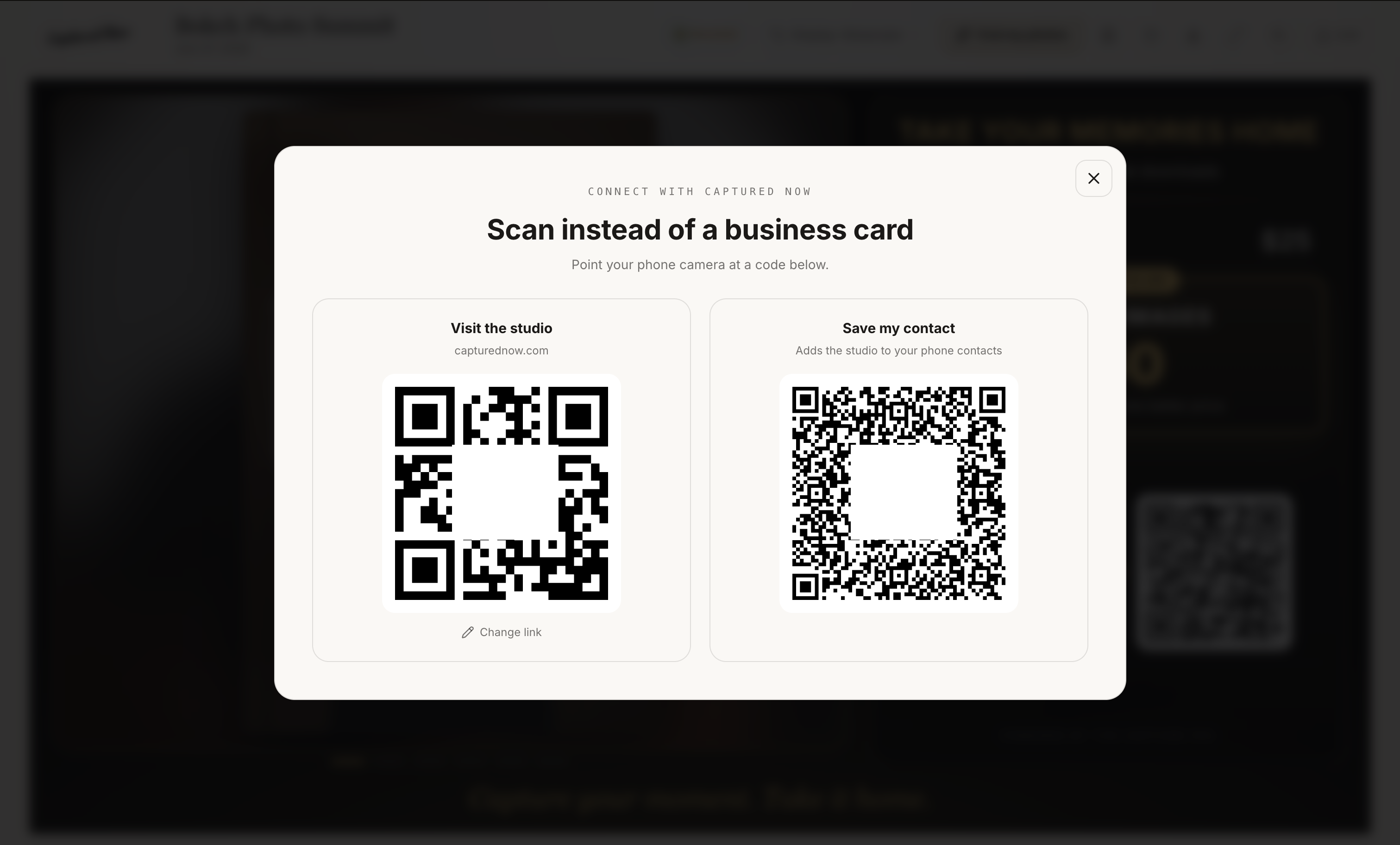 Scan once, and
the gallery follows them home
