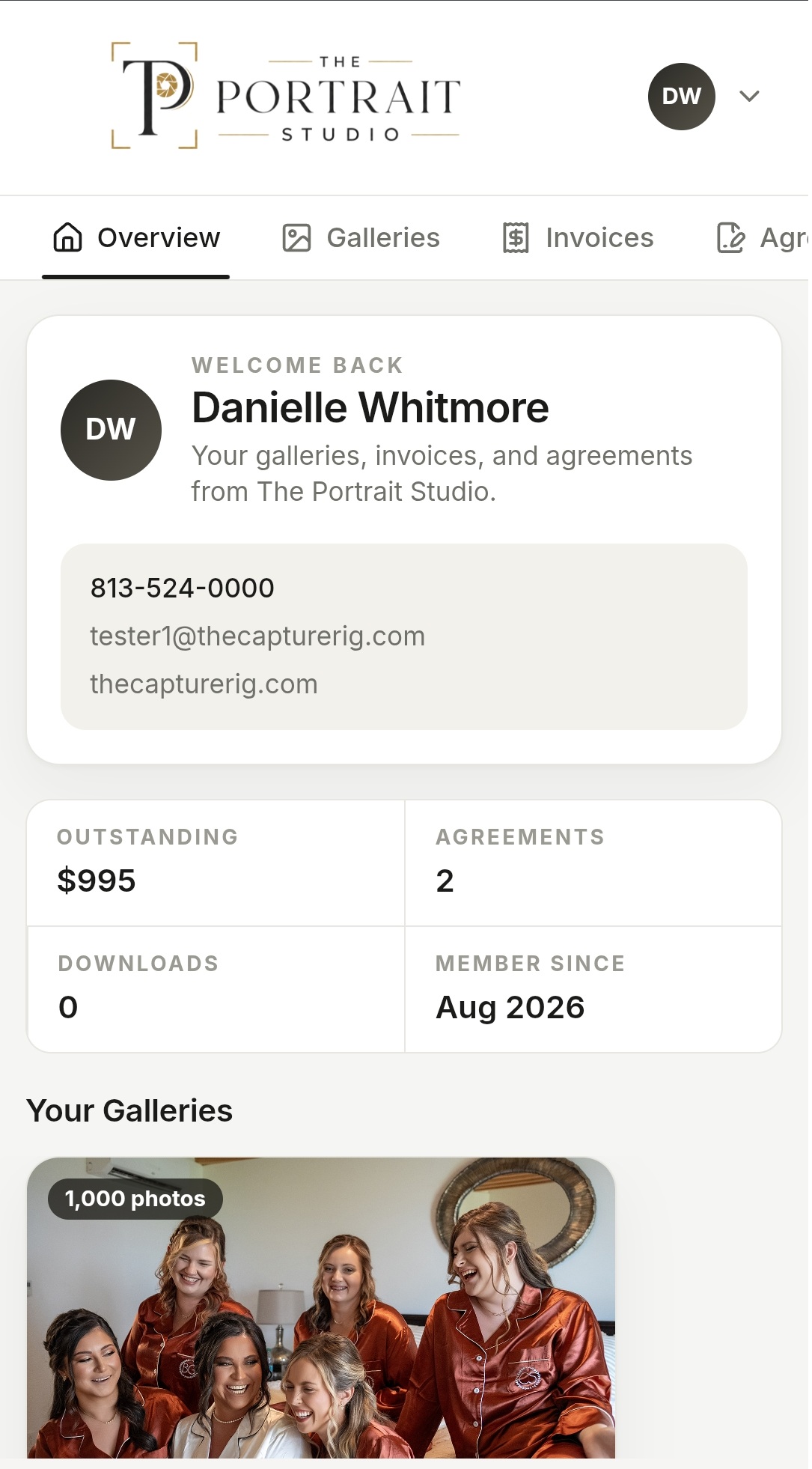 Client portal on a phone