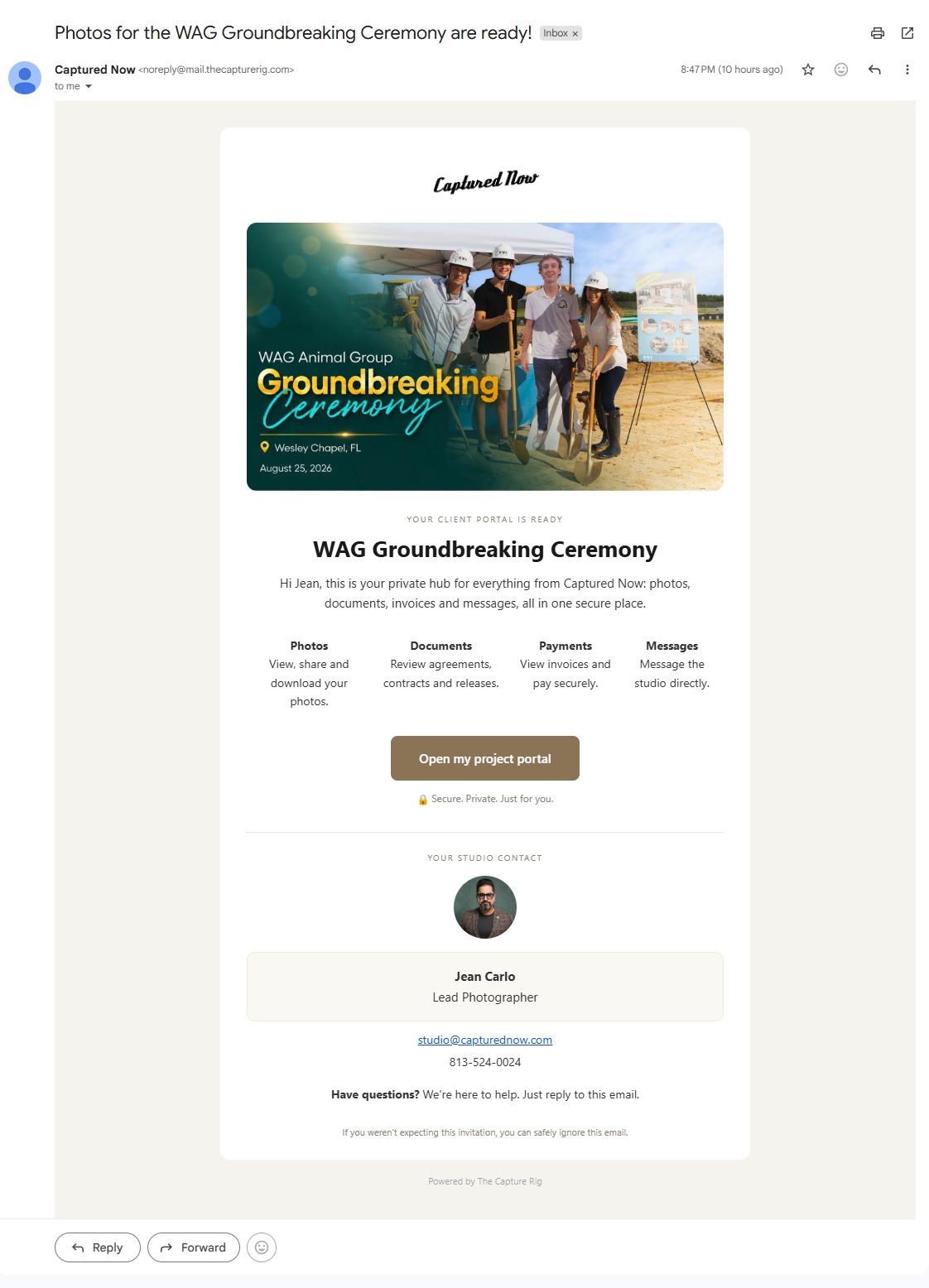 Client Portal Ready (Desktop) email